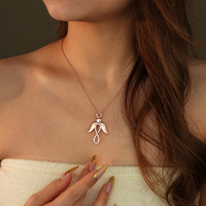 Valentine’s Day Angel Wings Infinity Necklace