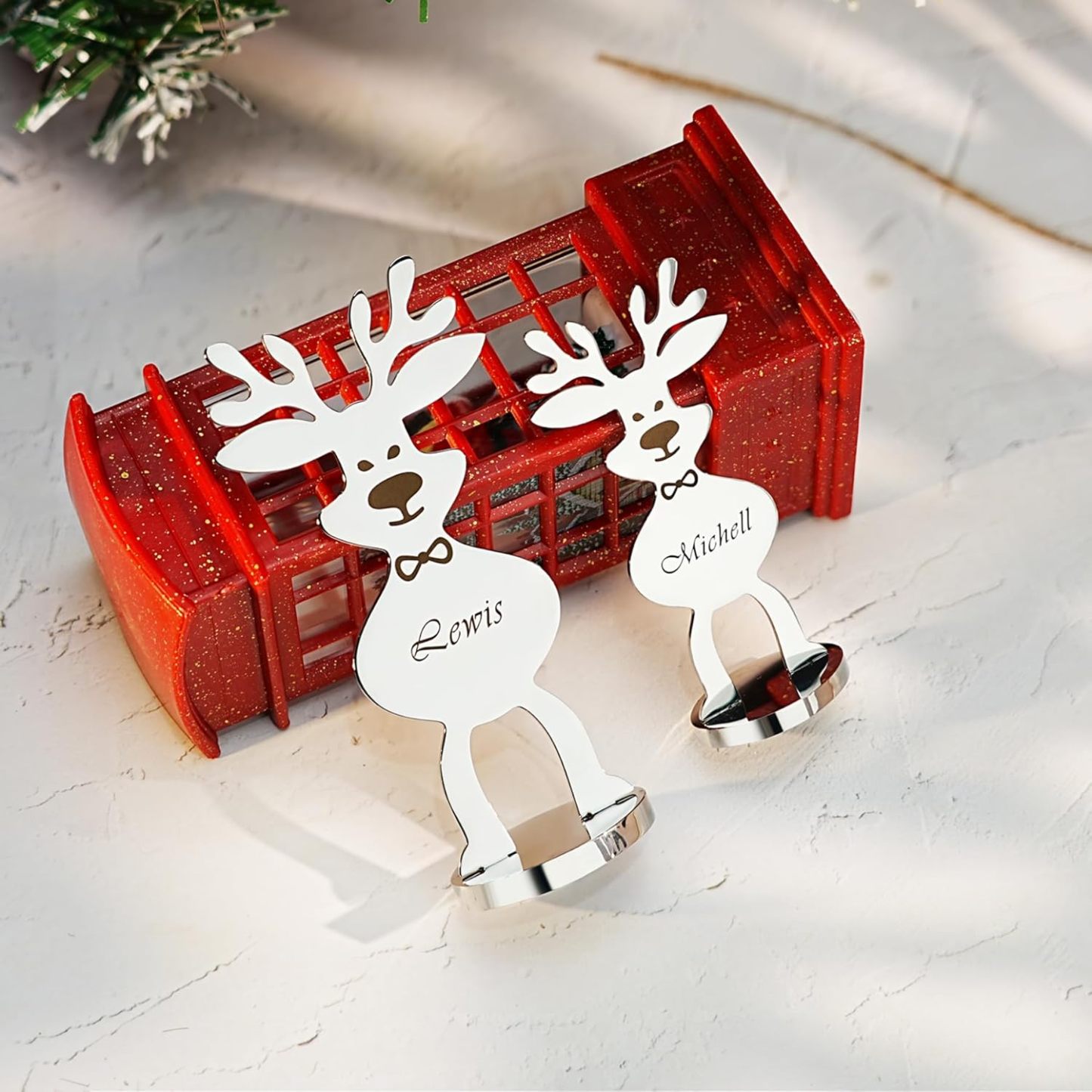 Personalized Reindeer Place Card Holder