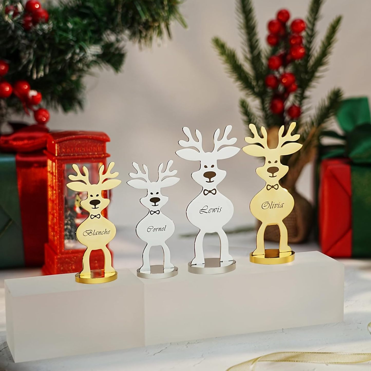 Personalized Reindeer Place Card Holder