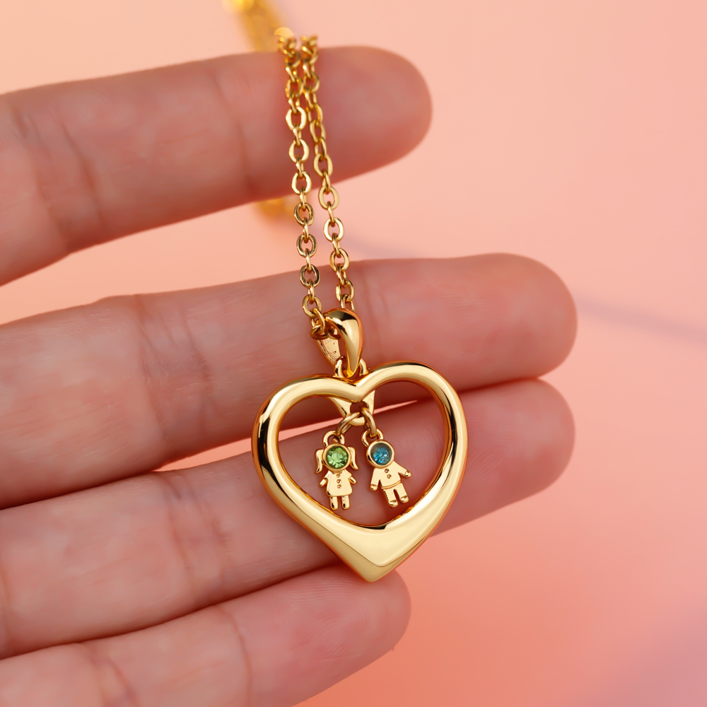 Heart-shaped Doll Diamond Necklace