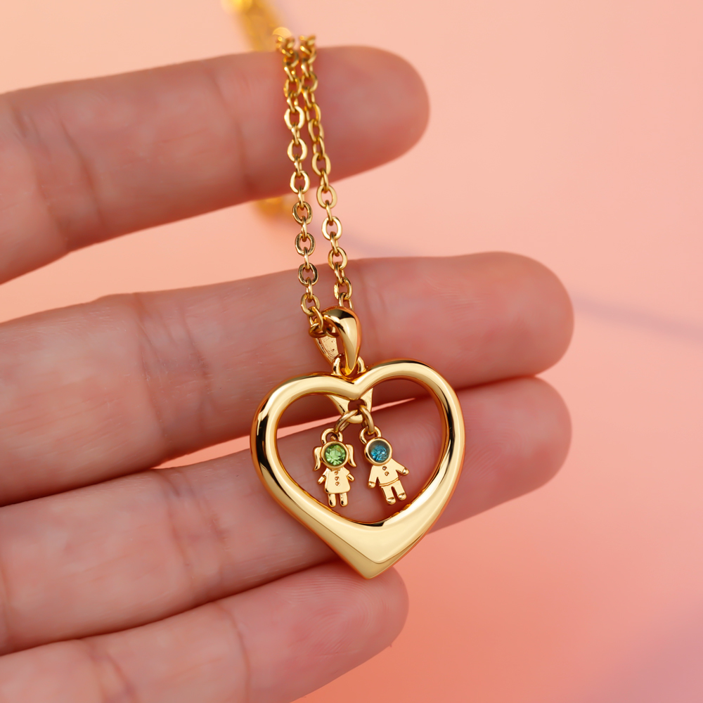 Heart-shaped Doll Diamond Necklace