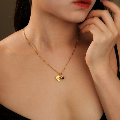 Personalized Name Heart-Shaped Paw Print Photo Projection Necklace/Bracelet