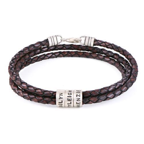 ❤️Perfect gift🎁 Braided Leather Bracelet with Small Custom Beads
