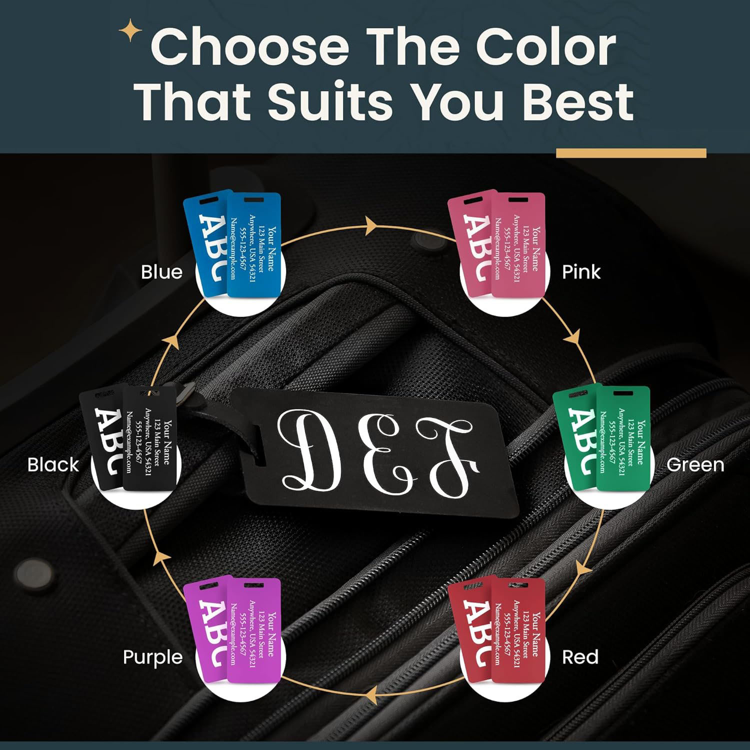 Custom Engraved Aluminum Luggage Tags