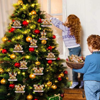 Personalized Reindeer Christmas Ornament Pendant, 2/3/4/5/6/7/8 Family Pendant, Christmas Tree Decoration Gift with Family Name and Blessing, Christmas Resin Pendant