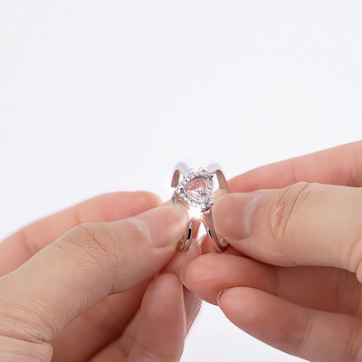 Halo Heart Cut Personalized Gemstone Reversible Ring