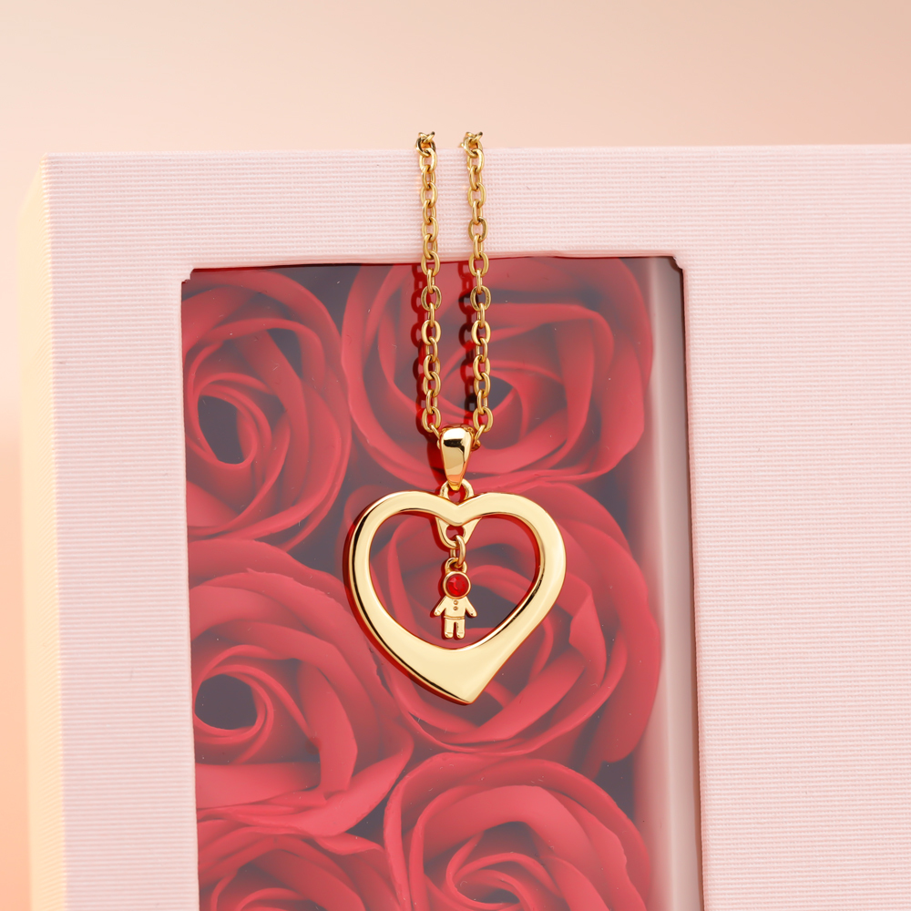 Heart-shaped Doll Diamond Necklace