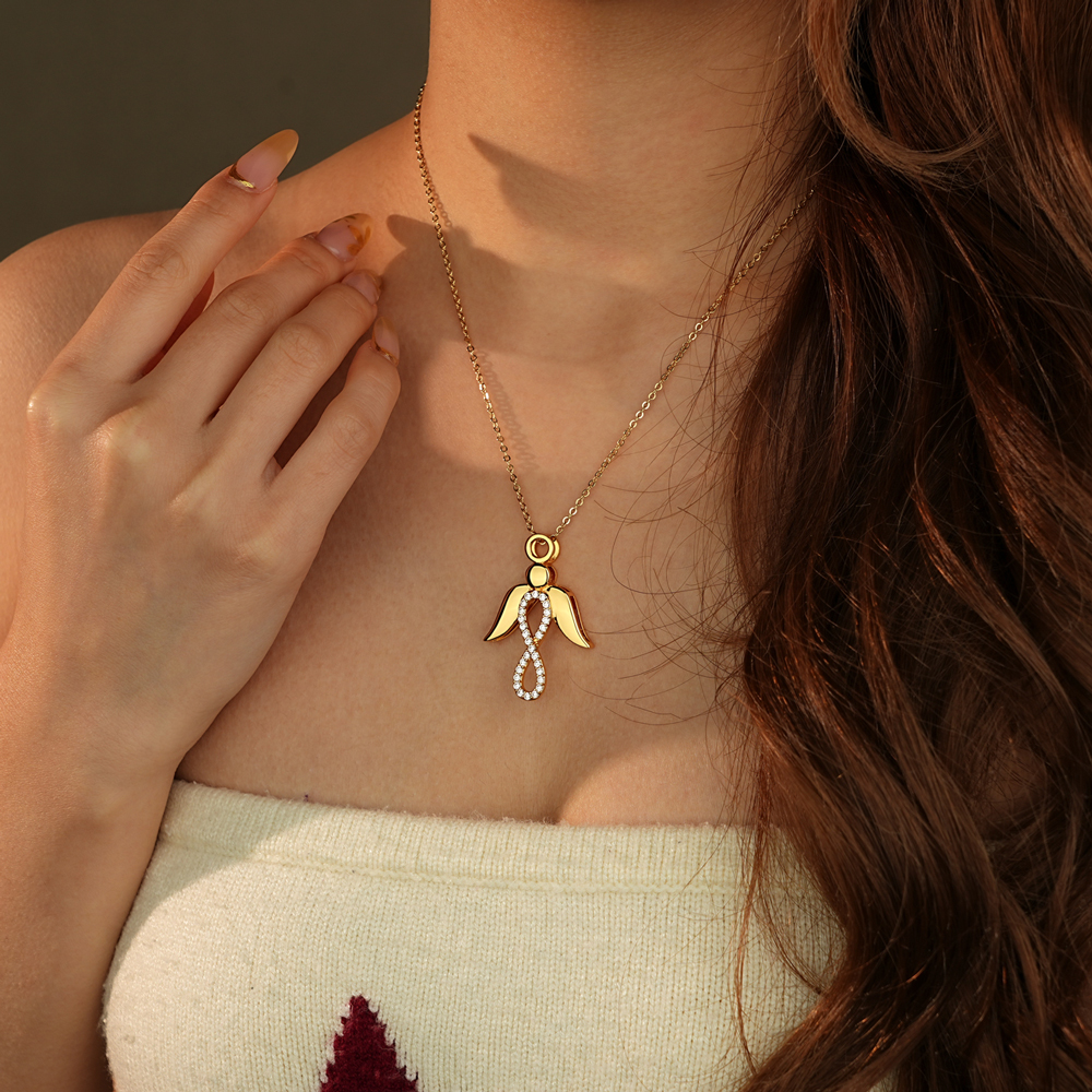 Valentine’s Day Angel Wings Infinity Necklace