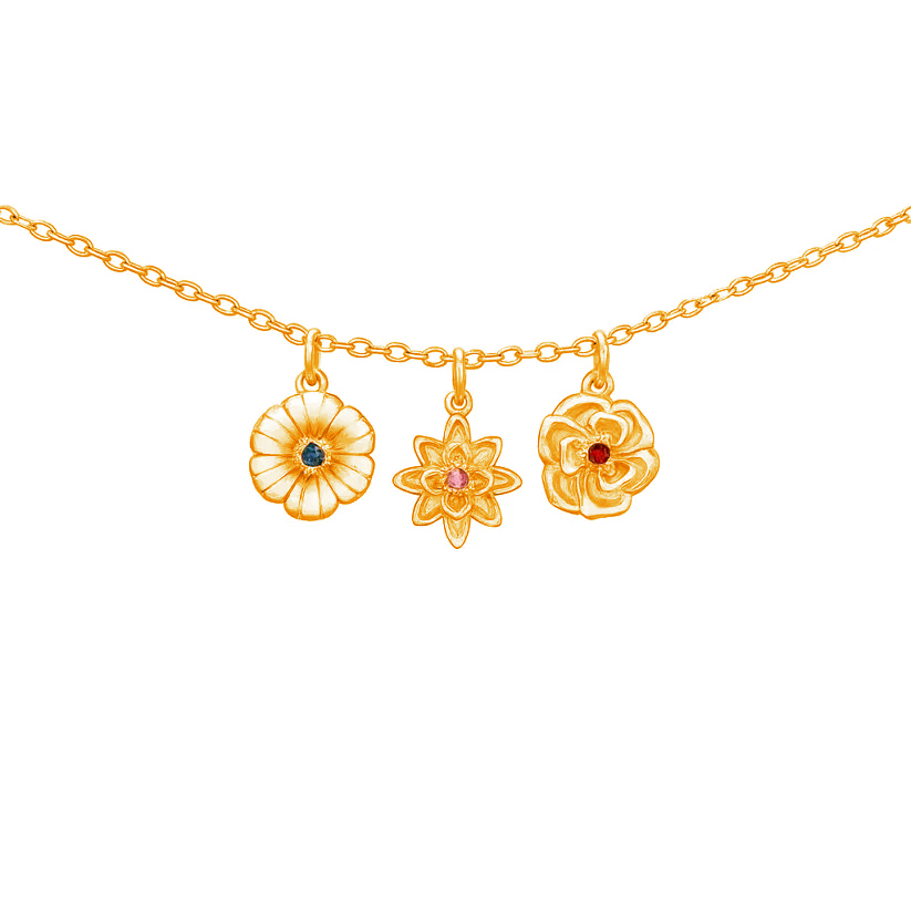 Grandma's Garden🌸Dimensional Birth Flowers Bracelet/Necklace