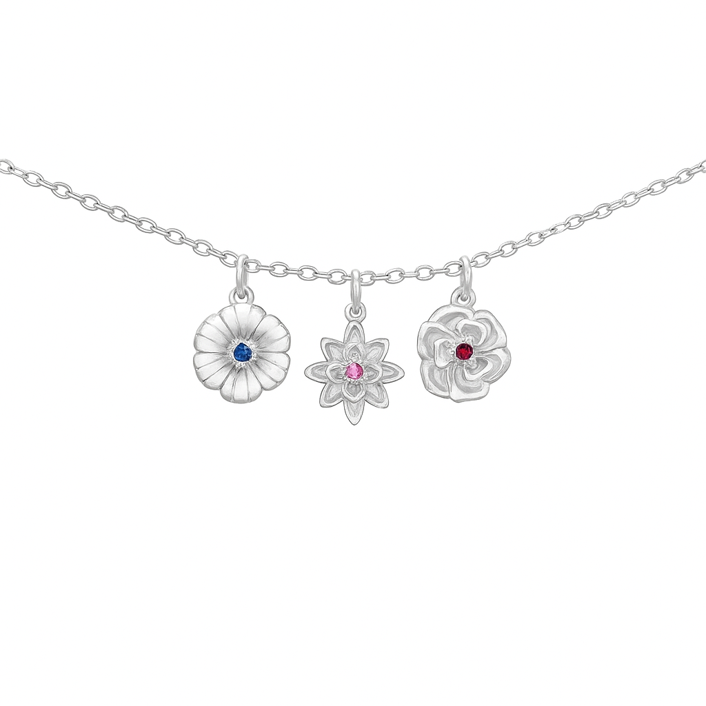 Dimensional Birth Flowers Bracelet/Necklace