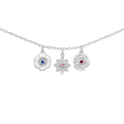 Dimensional Birth Flowers Bracelet/Necklace