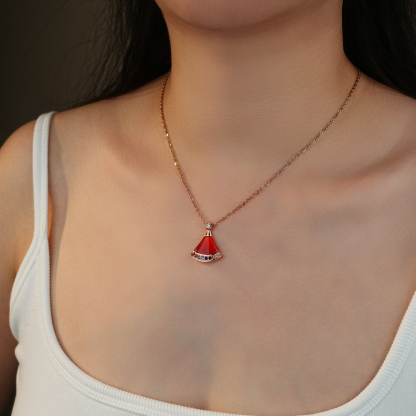 🥳"Christmas Hat" Birthstone Necklace