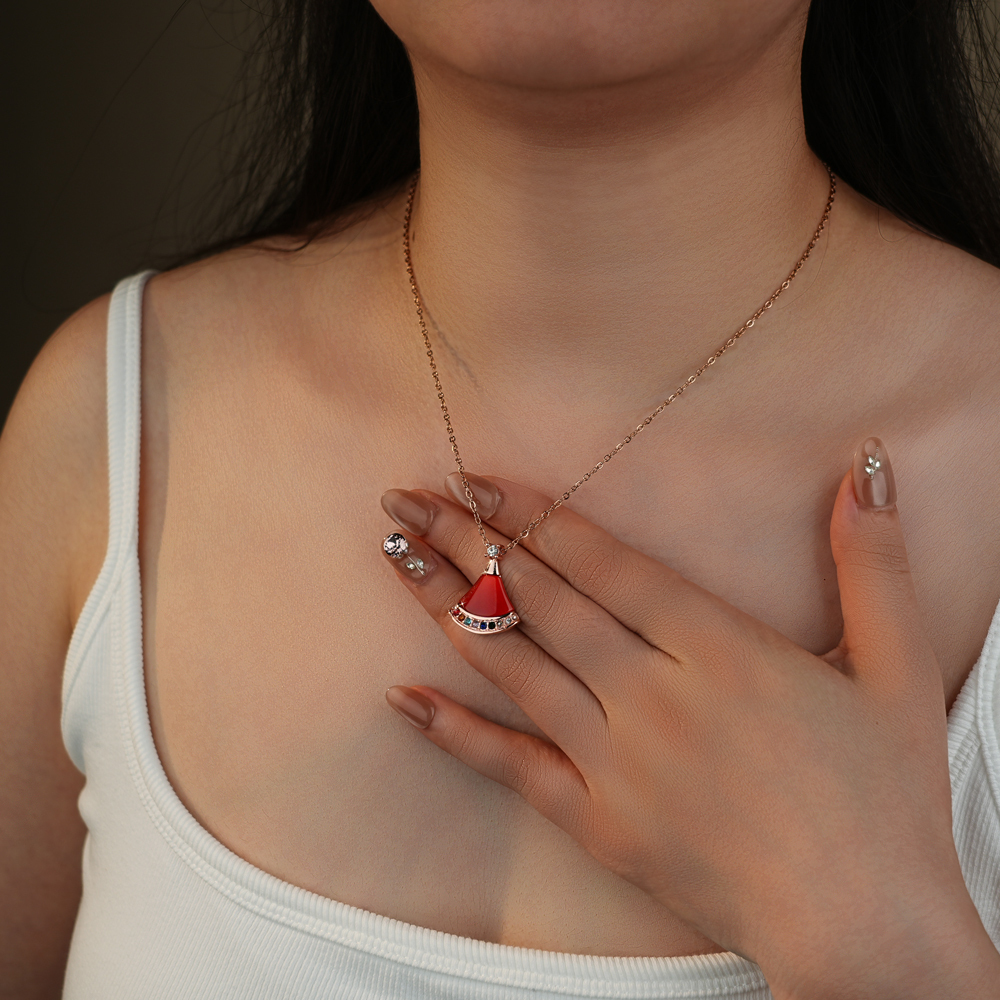 🥳"Christmas Hat" Birthstone Necklace