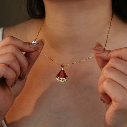 🥳"Christmas Hat" Birthstone Necklace