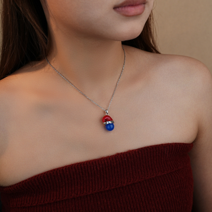 Christmas Hat Crystal Bead Necklace & Keychain