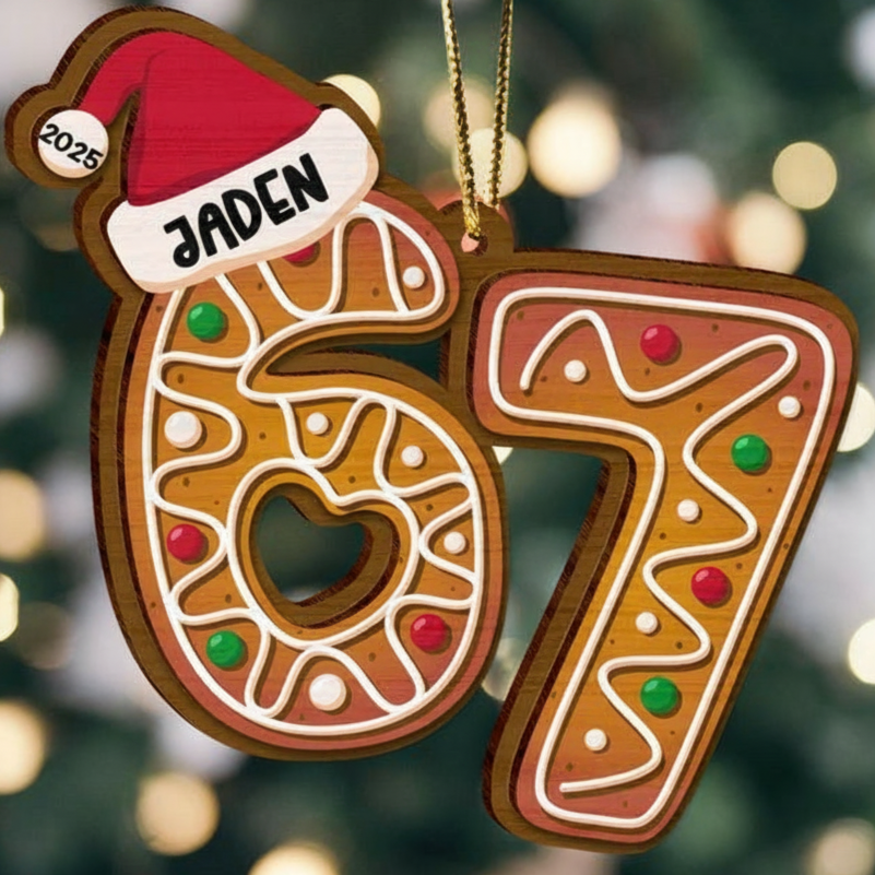 Personalized Six Seven Shaped Ornament