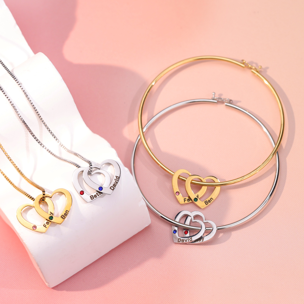 Valentine's Day Gift - Engraved Heart Bracelet/Necklace