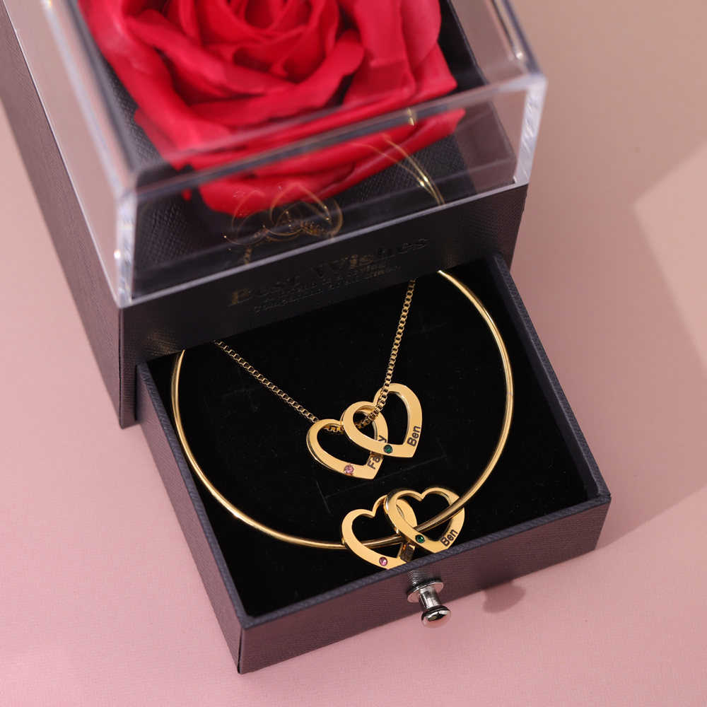 Valentine's Day Gift - Engraved Heart Bracelet/Necklace