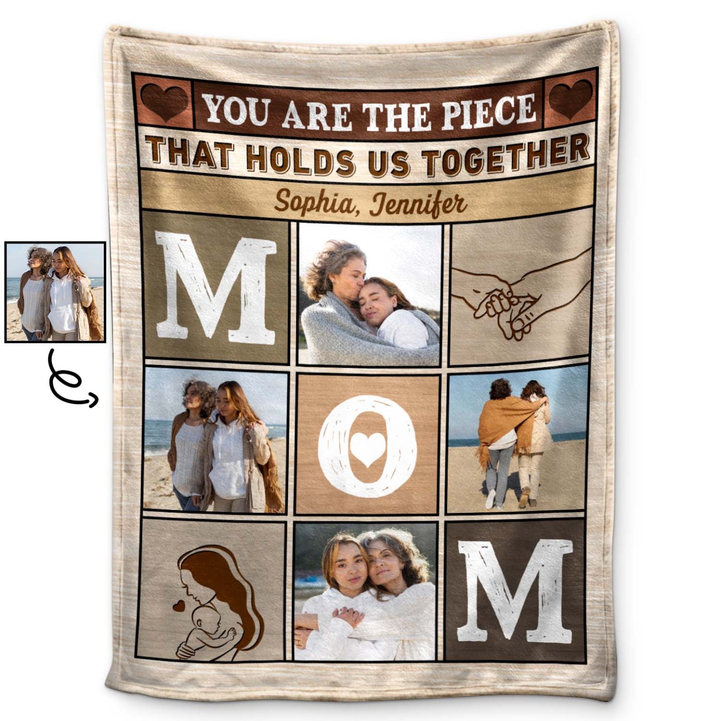 Custom Photo Mom You Are The Piece That Holds Us Together - Birthday,