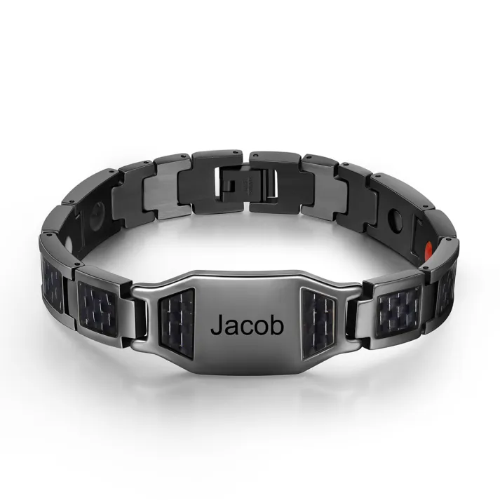 Personalized Men Bracelet wtih Name Custom Stainless Steel Bracelet For Him-Free Gift Box