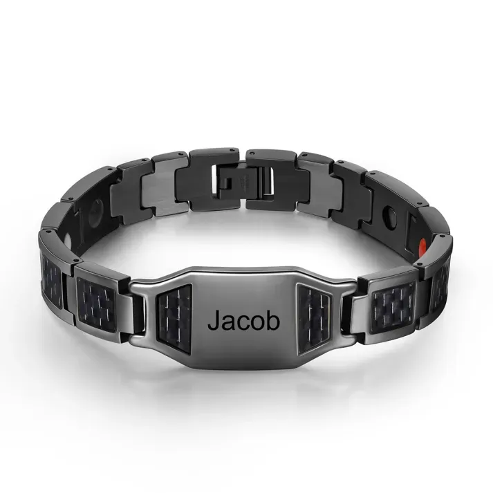 Personalized Men Bracelet wtih Name Custom Stainless Steel Bracelet For Him-Free Gift Box