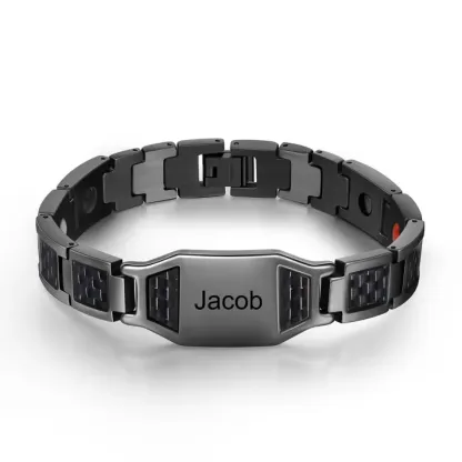 Personalized Men Bracelet wtih Name Custom Stainless Steel Bracelet For Him-Free Gift Box