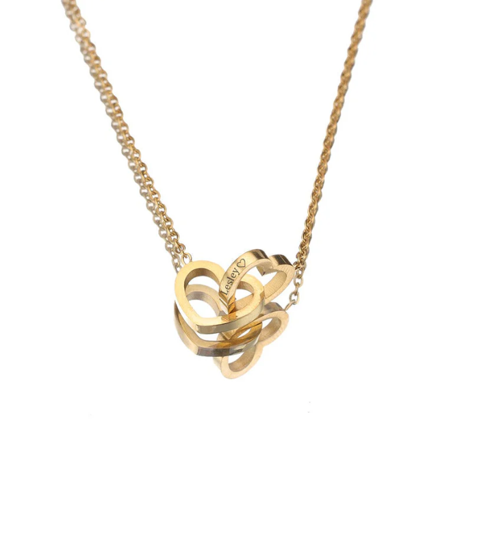Personalized Double Heart 💕 Necklace
