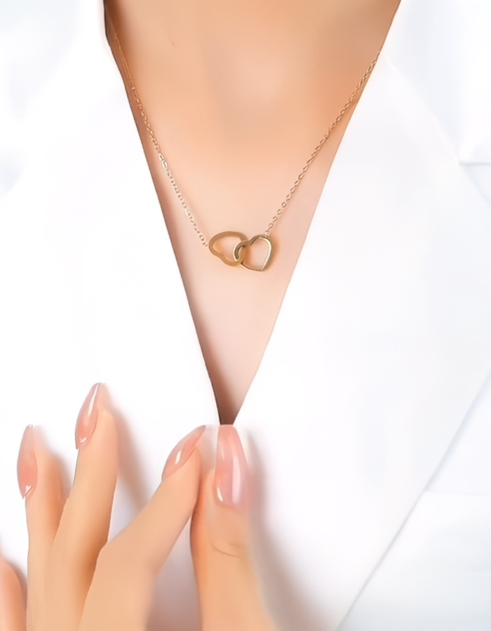 Personalized Double Heart 💕 Necklace