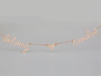 🎄Black Friday Early Sale 🎁 Custom Name & Pave Heart Charm Necklace