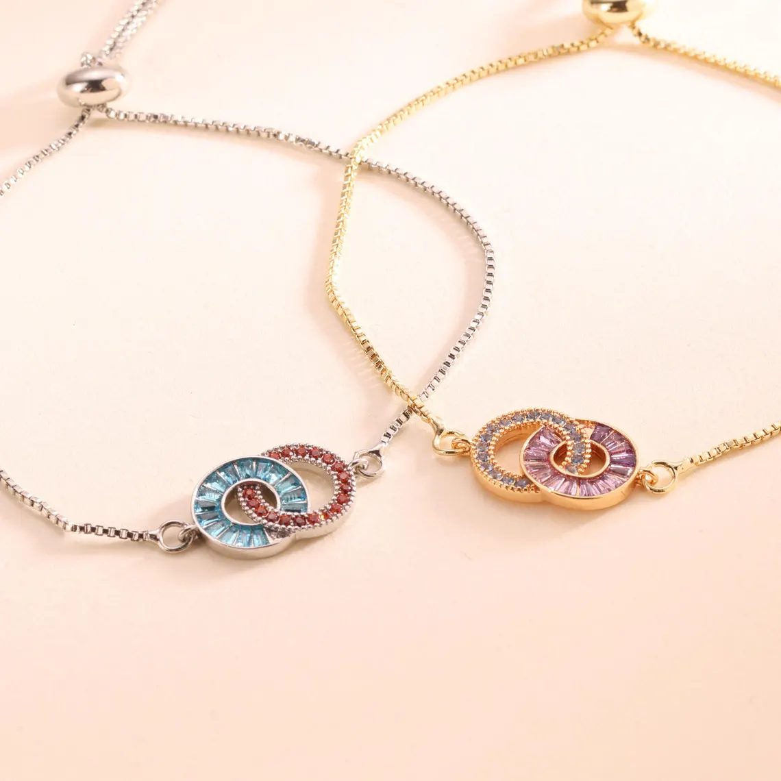  Valentine's Day Gifts💕 New Arrival Birthstone Bond Us Together Linking Circles Bracelet