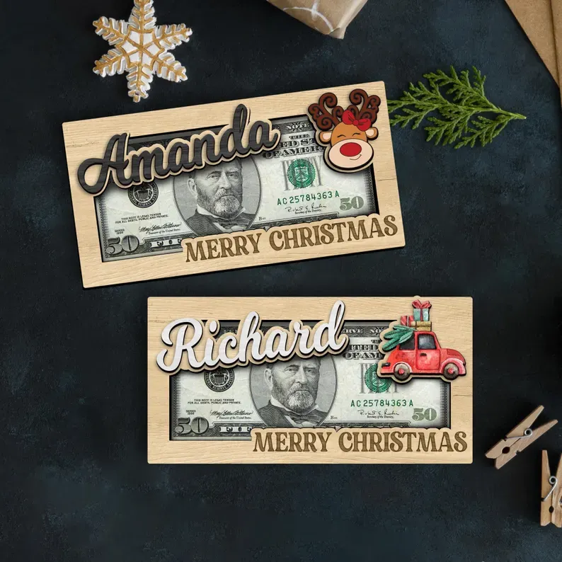 Personalized Name Money Holder For Kids Customized Cash Holder Christmas Gifts