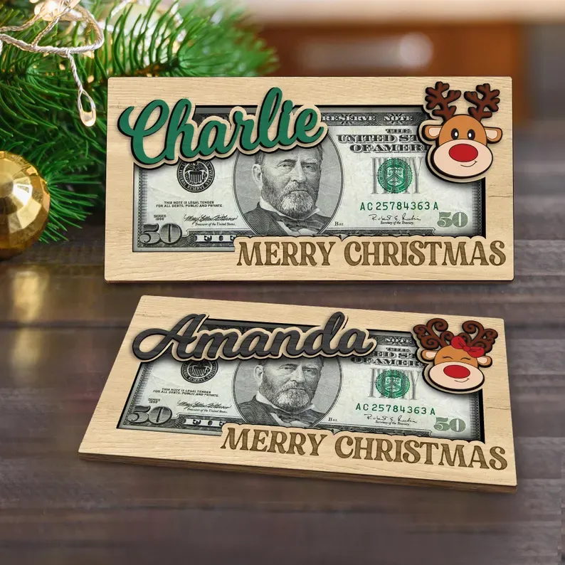 Personalized Name Money Holder For Kids Customized Cash Holder Christmas Gifts