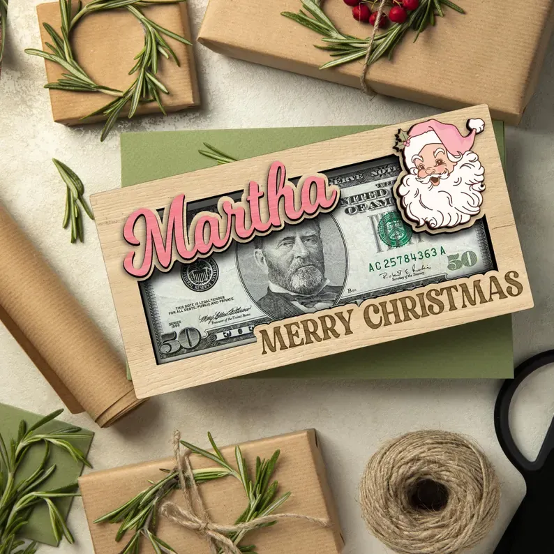 Personalized Name Money Holder For Kids Customized Cash Holder Christmas Gifts