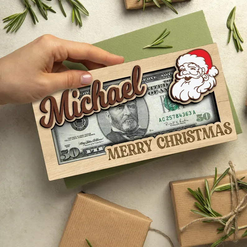 Personalized Name Money Holder For Kids Customized Cash Holder Christmas Gifts