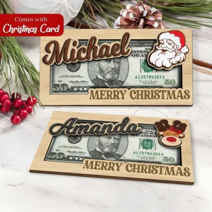 Personalized Name Money Holder For Kids Customized Cash Holder Christmas Gifts