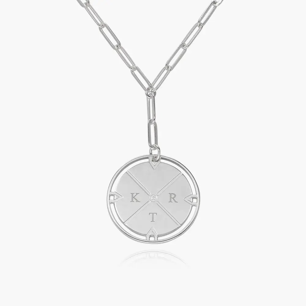 Engraved Compass Necklace