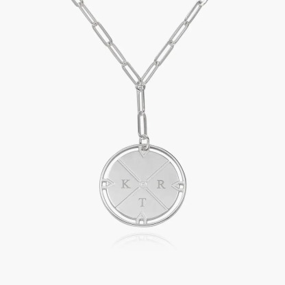 Engraved Compass Necklace