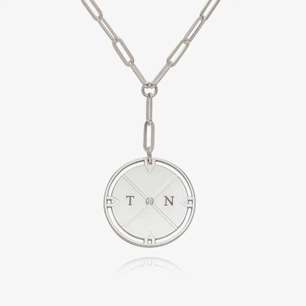 Engraved Compass Necklace