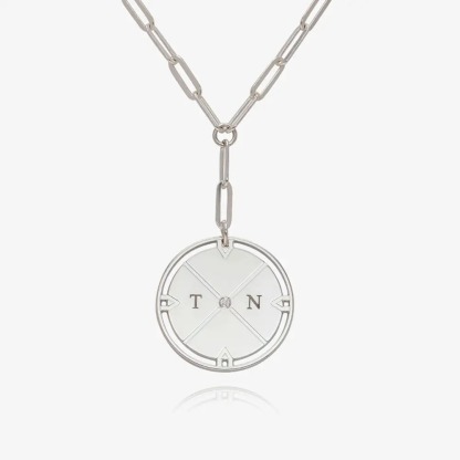 Engraved Compass Necklace