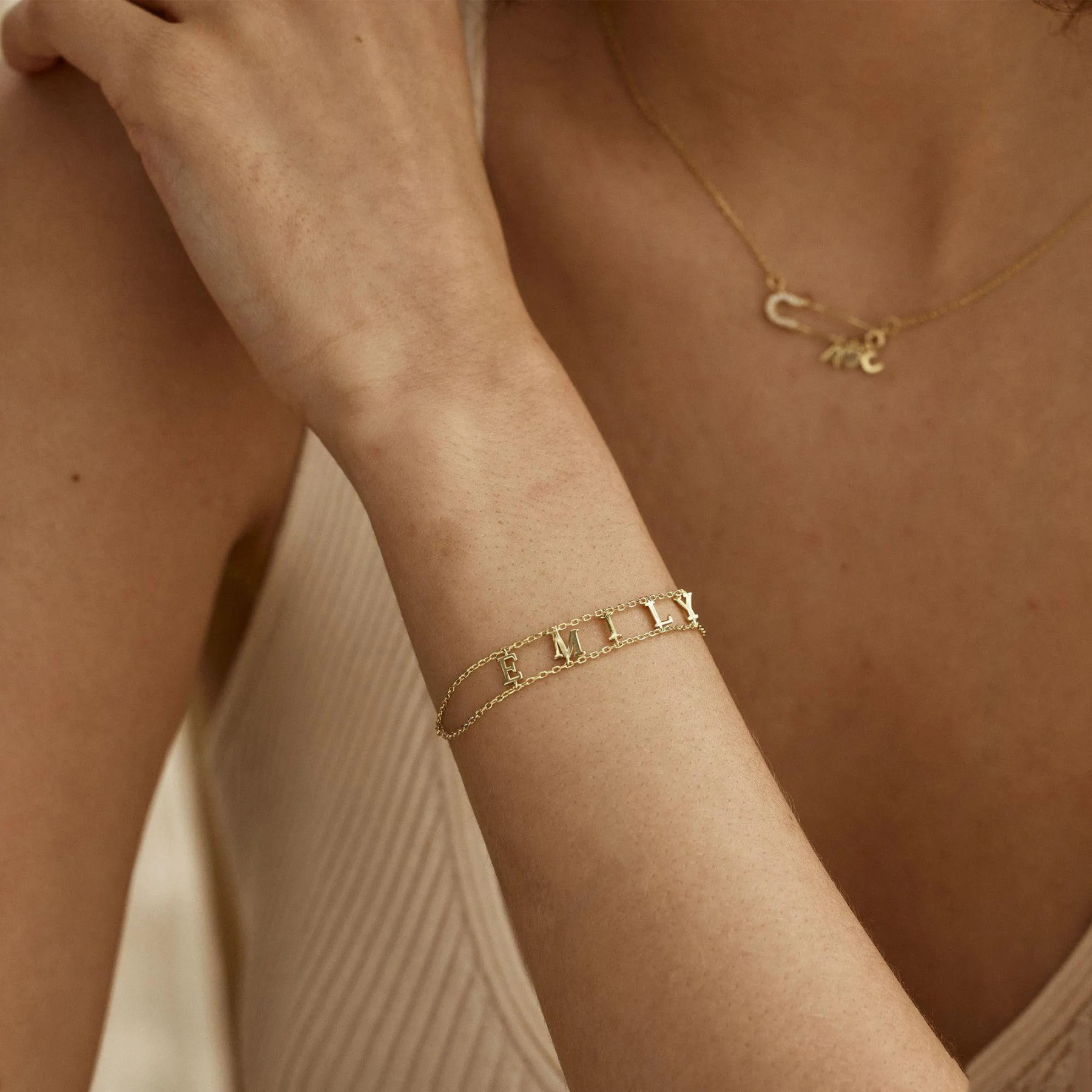 Custom Double Chain Name Bracelet