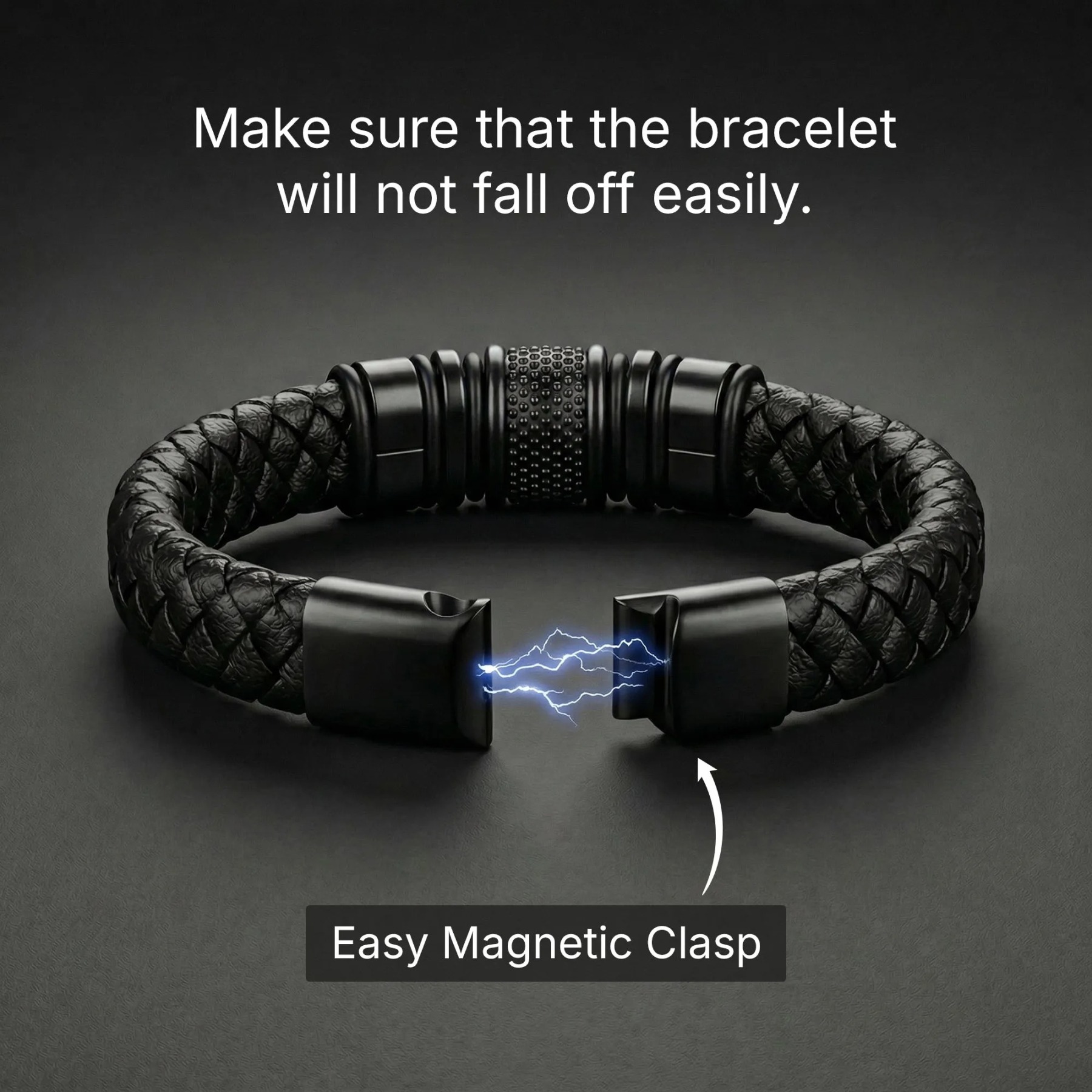 Father's Day🎁 Personalized Family Name Magnetic Braided Leather Bracelet
