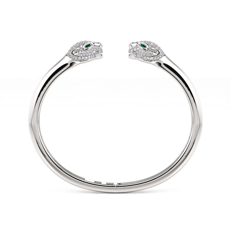 "Wild Beauty" Two Leopard Sterling Silver Bangle