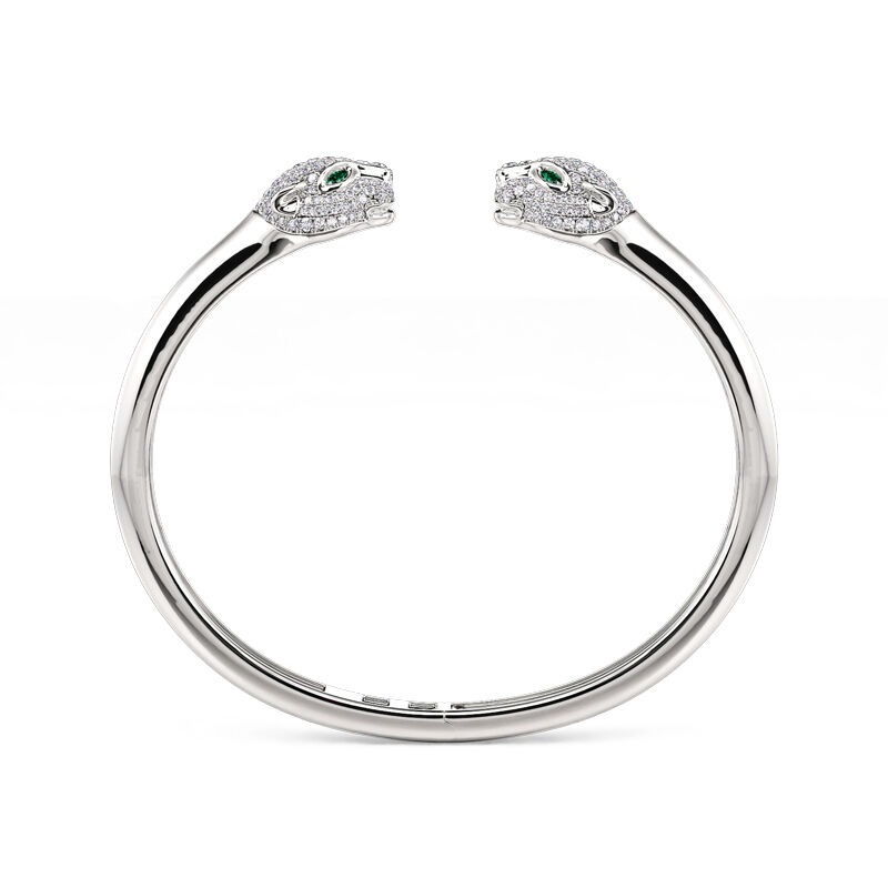 "Wild Beauty" Two Leopard Sterling Silver Bangle