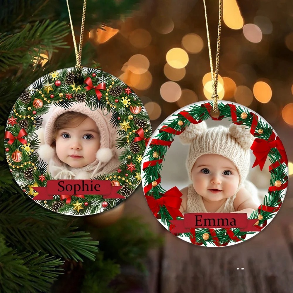Personalized Baby Photo Christmas Ornament