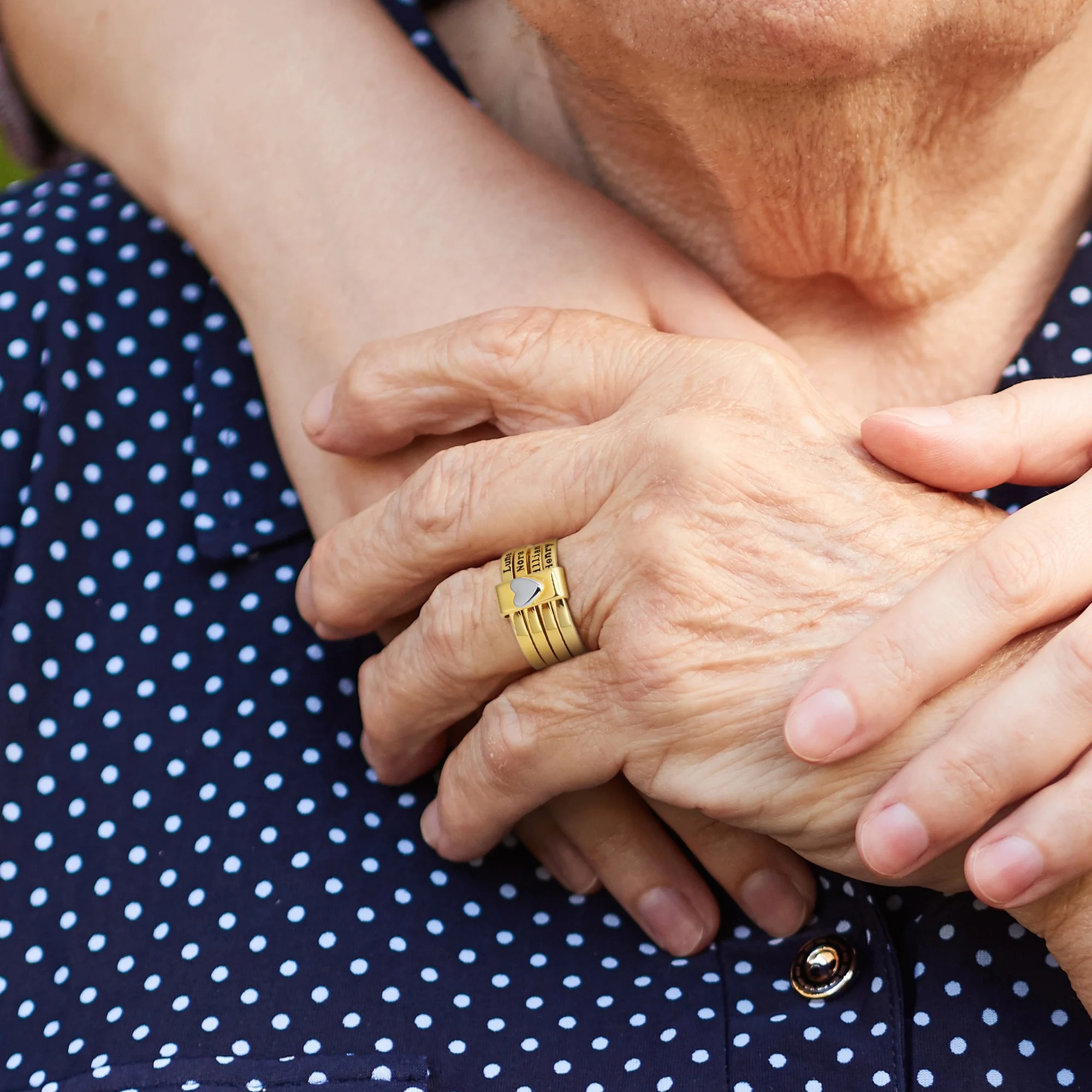 Personalized Sterling Silver Heart Women Stacking Rings