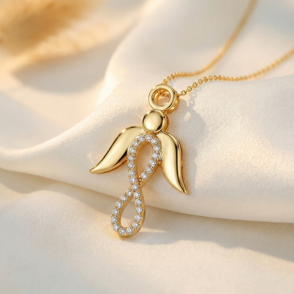 Valentine’s Day Angel Wings Infinity Necklace