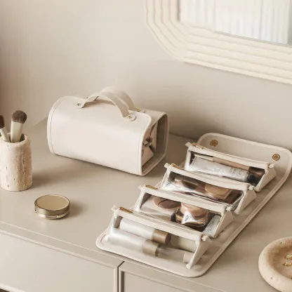 TO DAY 49% OFF Leather Waterproof Cosmetic Bag
