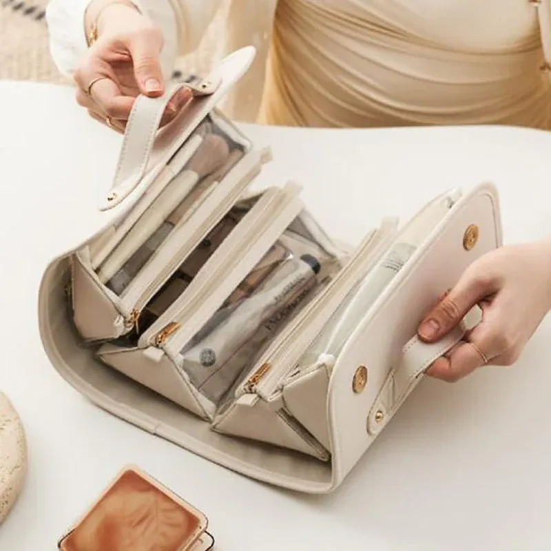 TO DAY 49% OFF Leather Waterproof Cosmetic Bag