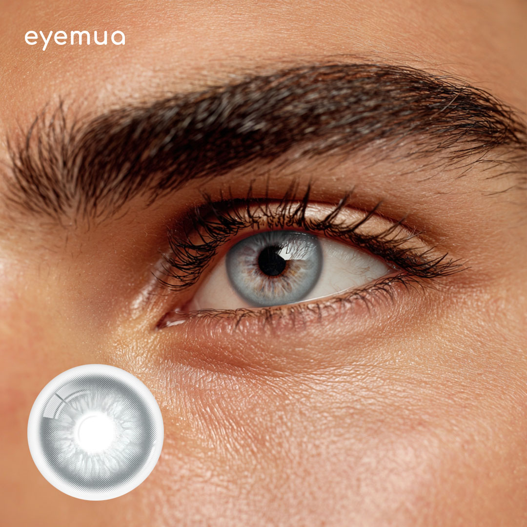 Eyemua Glacier Grey Men Colored Contact Lenses