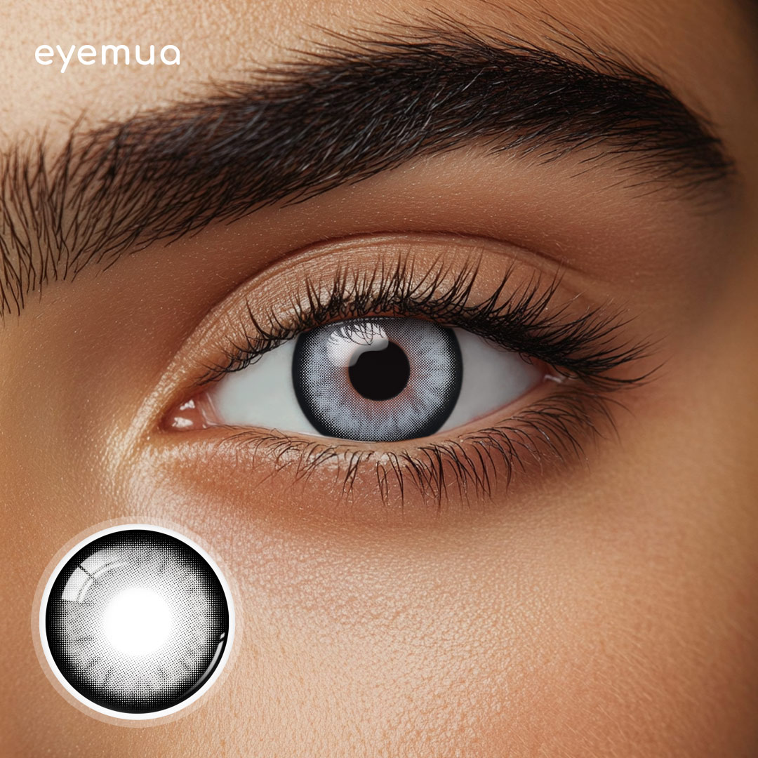 Eyemua Lazarus Grey Men Colored Contact Lenses
